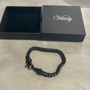 Unisex black stainless steel bracelet